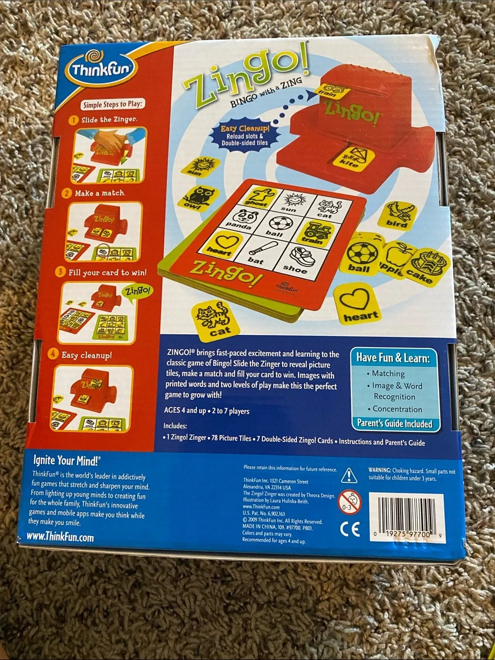 Think! Zingo! Kids Bingo Game